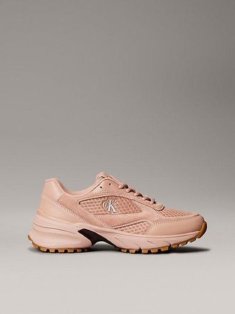 Calvin Klein Sneakers van leer en ventilerende mesh