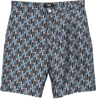 Fendi Monogram-print Silk Shorts
