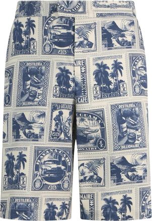 Billionaire Boys Club Canvas Shorts Stamps All-Over - Heren - Korte Broeken - Blauw - M - Korte Broeken