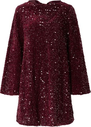Pieces Pckam Ls Deep Back Bow Dress JRS Noos Bc, Tawny Port, S