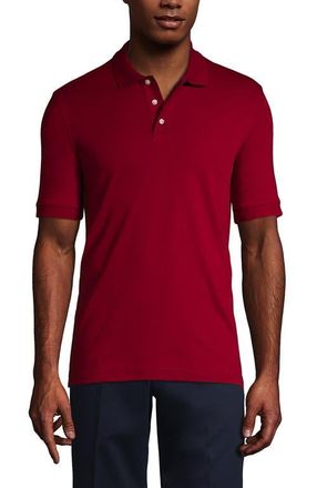Lands End School Uniform Long Sleeve Interlock Polo Shirt in Garnet at Nordstrom, Size Xx-Large