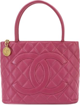Chanel Pink Grained Calfskin Handbag Tote Bag (Pre-Owned)