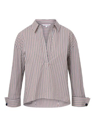 Veronica Beard striped cotton-blend shirt - Blue