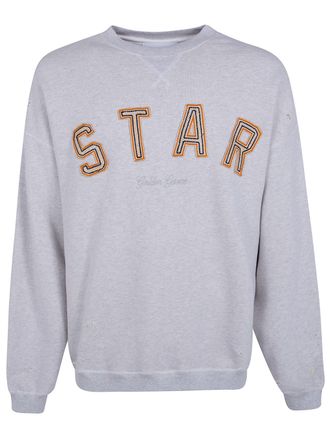 Golden Goose Star Unisex Oversize Crewneck Heavy Fleece Destroyed Wa