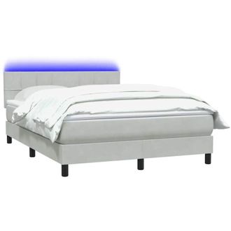 vidaXL Cama Box Spring Con Colch&oacute;n Terciopelo Gris Claro 160x220 Cm Vidaxl