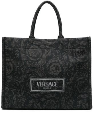 Versace Black Barocco Athena Tote Bag