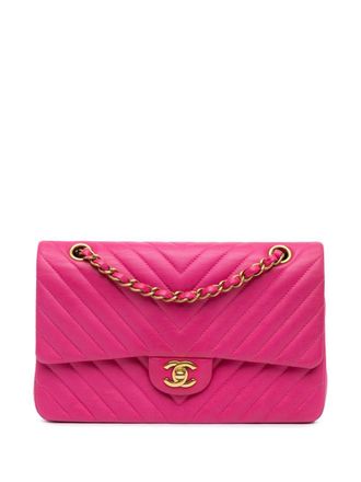 Chanel 2015-2016 Medium Classic Chevron Lambskin Double Flap shoulder bag - women - Lambskin - One Size - Pink
