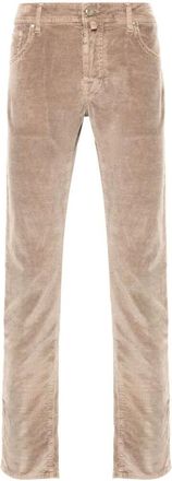 Jacob Cohen Slim-fit Trousers, male, Beige, Size: W30 Beige Corduroy Slim Cut Jeans