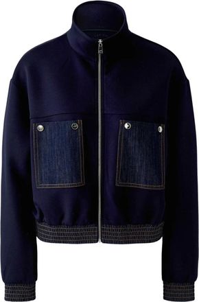 Oui Scuba Zip-through - Dames - Vesten met rits - Blauw - S - Denim - Hoodies & sweatvesten