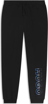 HUGO BOSS Cotton-terry tracksuit bottoms with ombr&eacute; logo embroidery