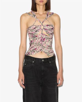 Isabel Marant Revon Silk Top In Pink