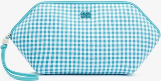 Ganni Blue Bikini Pouch in Check