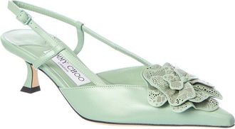 Jimmy Choo London Mimmi 50 Leather Slingback Pump