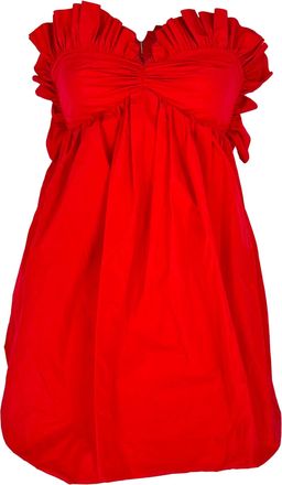 Philosophy di Lorenzo Serafini Philosophy di Lorenzo Serafini Ruffled Sweetheart Mini Dress in Red Polyester