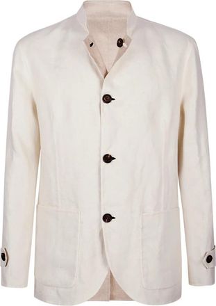 Eleventy Reversible Jas - Heren - Zomerjassen - Beige - 2XL - Linnen - Jassen