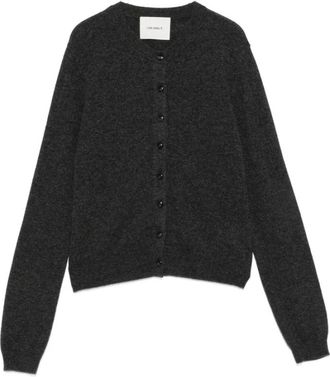 Lisa Yang Trui met knoopsluiting en ronde hals - Dames - Cashmere truien - Grijs - M - Kasjmier - Truien & Vesten
