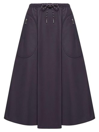 Moncler Utility Midi Skirt With Contrasting Drawstring Tie And Pockets Clothing