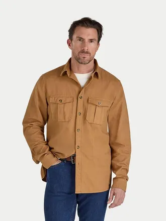 Raging Bull Garment Dyed Canvas Shacket in Tan at Nordstrom, Size Xxx-Large