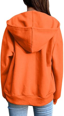 Generic Jackets Womens Zipper Hoodie Long Sleeve, Hooded Jacket Sweatshirt Oversized Zipper Fleece Sweatshirt Plain Autumn Jackets Y2K Hoodie