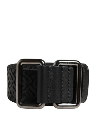 Dolce & Gabbana Men Black DG Logo Polyester Metal Buckle Mens Belt