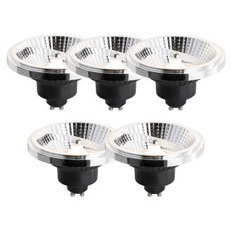 LUEDD Luedd - Juego De 5 Bombillas Led Gu10 Regulables De 111 Mm, 10,5 W, 770 Lm Y 3000 K