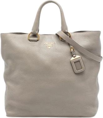 Prada Pre-owned Tote Bags, female, Gray, Size: ONE SIZE Pre-owned Satchel