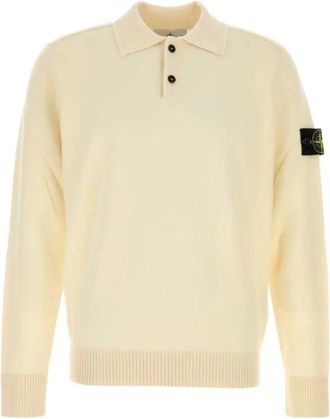 Stone Island Roundneck Pullover - Heren - Ronde hals truien - Wit - L - Wol - Truien & Vesten