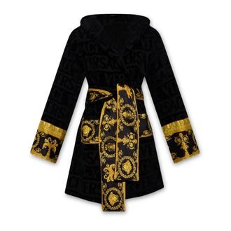 Versace Robes, male, Black, Size: 2XL I Love Baroque Short Bathrobe