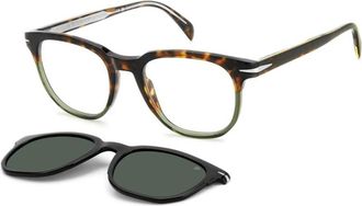Eyewear by David Beckham Premium Opt + Clip-On Bril - Heren - Brillen - Bruin - 51 MM - Accessoires