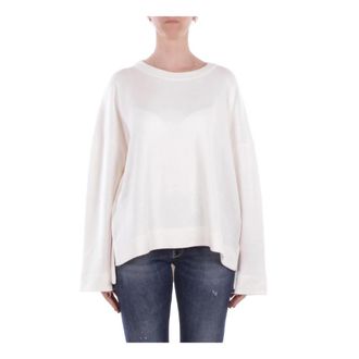 Dondup Front Logo Sweatshirt - Dames - Longsleeves - Beige - M - Polyester - Tops