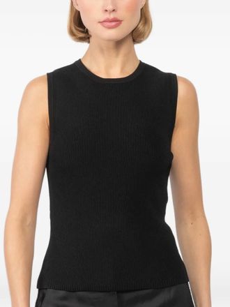 Veronica Beard ribbed sleeveless top - Zwart
