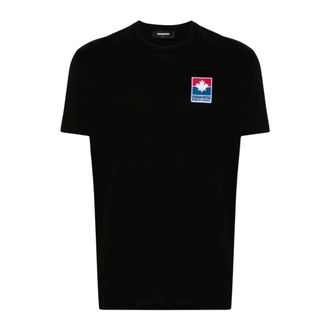 Dsquared2 Logo-patch T-shirt - Heren - Tops - Zwart - Maat: M Katoen