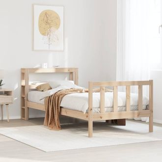Berkfield Home Bed Frame without Mattress 75x190 cm Small Single Solid Wood Pine in Brown