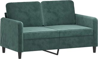 vidaXL Sofá de 2 plazas de terciopelo verde oscuro 120 cm Vidaxl