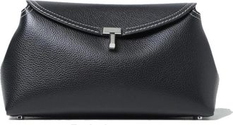 Toteme T-lock Clutch - Dames - Clutches - Zwart - ONE Size - Leer - Tassen