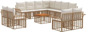 vidaXL Conjunto De Sof&aacute;s De Exterior 12 Uds. 11 Plaza Natural Y Crema Vidaxl