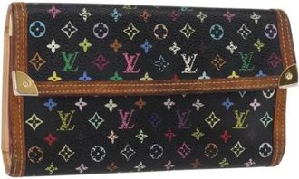 Louis Vuitton Pre-owned Wallets, female, Black, Size: ONE SIZE Pre-owned Canvas Wallet