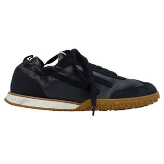 Herm&egrave;s Pre-owned Mens Herm&egrave;s Jet Sneakers in Black Nappa Calf Leather and Suede - Size EU 42