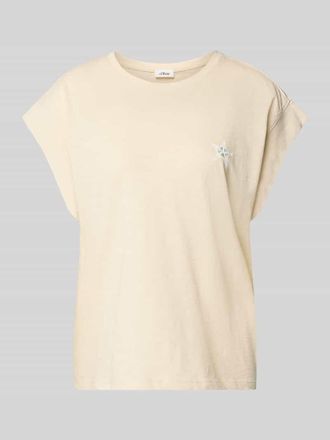 s.Oliver Red Label Relaxed Fit T-Shirt aus reiner Baumwolle in Sand, Gr&ouml;&szlig;e 42