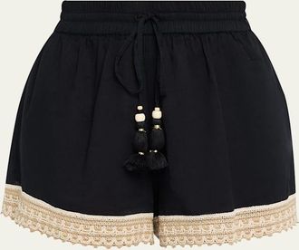 Ramy Brook Adrienne Cotton Cover-Up Shorts