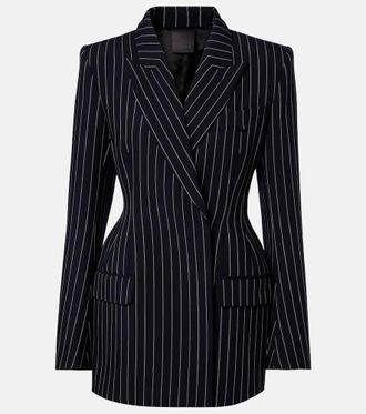 MUGLER Pinstriped virgin wool blazer