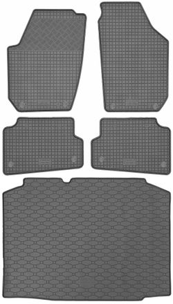 OEM Skoda Fabia Ii Hatchback De 03.2007 A 10.2014. Juego: Alfombrillas De Goma Para Coche + Alfombrilla Para Maletero