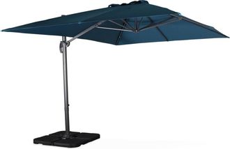 Sweeek Sombrilla offset azul 3x4m + losas