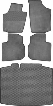 OEM Juego De Alfombrillas De Goma Para Skoda Rapid Spaceback (de Octubre De 2013 A Marzo De 2019) + Alfombrilla Para El Maletero