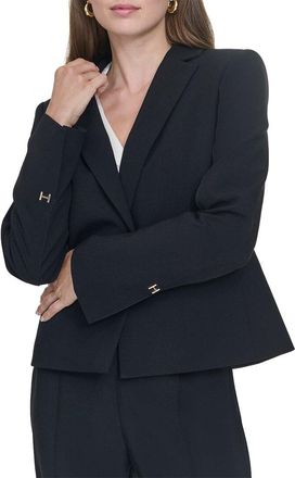 Halston Heritage One-Button Notch Lapel Blazer