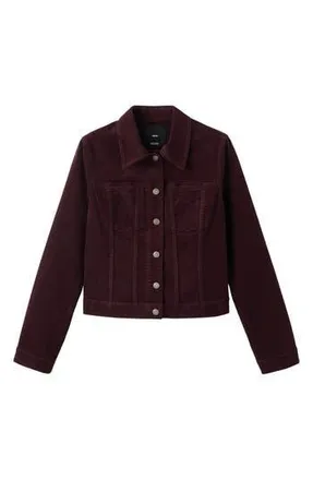 Mango Stitch Velvet Jacket in Wine at Nordstrom Rack, Size X-Small