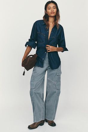 Pilcro Aero Corduroy Wide Leg Cargo Pants