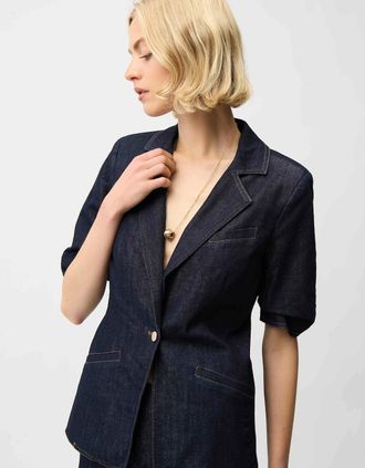 Joseph Ribkoff Womens Denim fitted blazer - Size: 10/8
