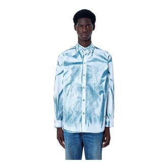 Jean Paul Gaultier Abstract Print Button-Down Shirt - Heren - Casual Overhemden - Blauw - XL - Katoen - Overhemden