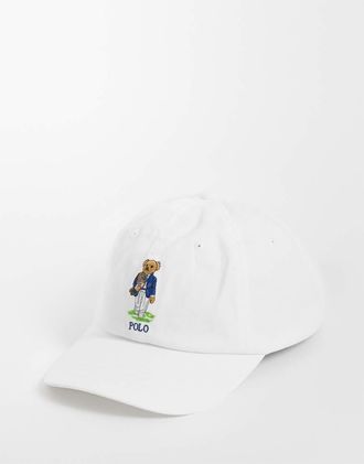 Polo Ralph Lauren Wimbledon Capsule - T-shirt bianca con stampa di orso-Bianco